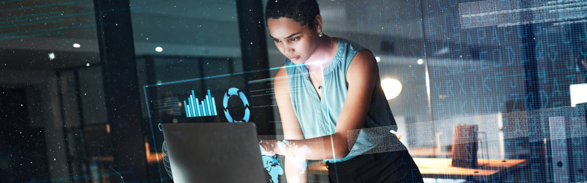 woman using computer