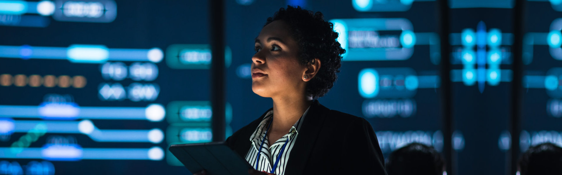 woman looking at screen